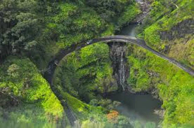 ariel view of road to hana ariel view of road to hana